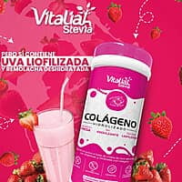 Colageno Hidrolizado con Sabor a Fresa con Uva Lioflizada - X700g Colageno Hidrolizado con Sabor a Fresa con Uva Lioflizada - X700g